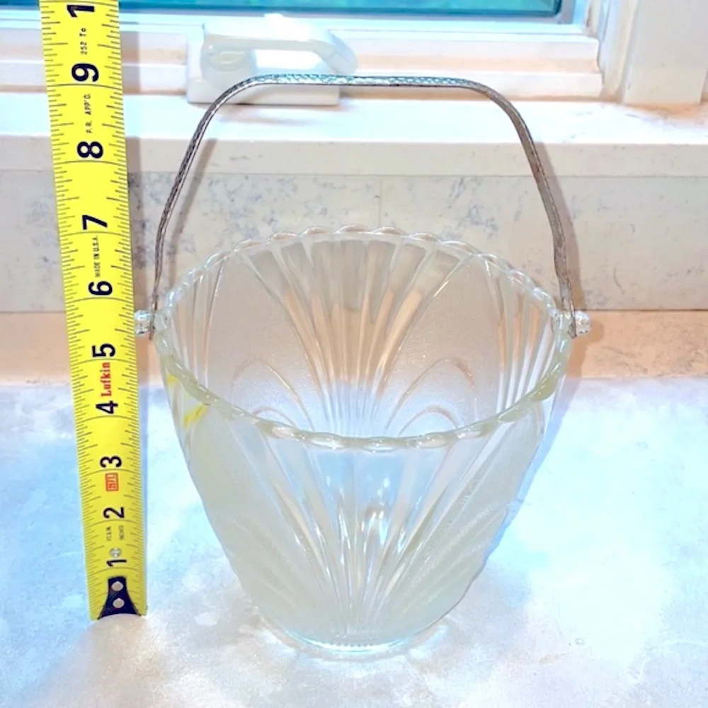 Frosted Crystal Ice Bucket Vintage Cambridge Glass Co. Caprice Circa 1940-1950
